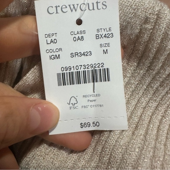 J crew Girls' cropped V-neck cardigan sweater with Lurex® metallic threads - Picture 7 of 7